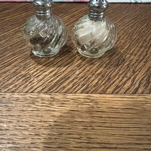 Mini Glass Swirl Salt & Pepper Shakers – Vintage Style
